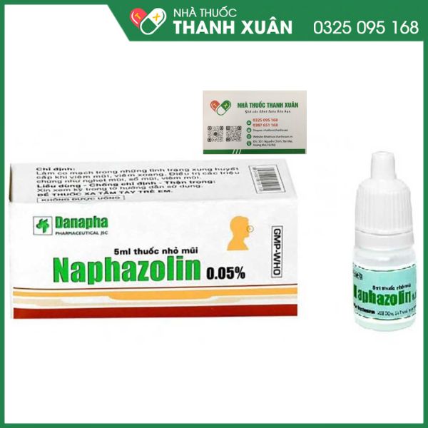 Thuốc nhỏ mũi NAPHAZOLIN 0,05% trị sung huyết cấp khi viêm mũi, viêm xoang